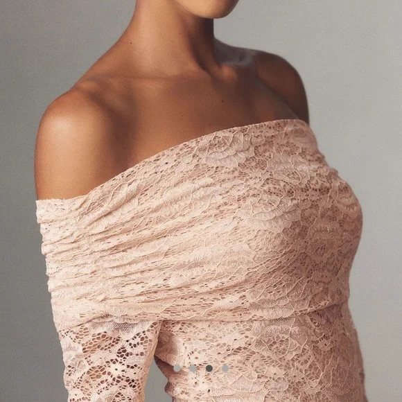 Ronny Kobo Yessenia Off-The-Shoulder Long-Sleeve Lace Maxi Dress. - Picture 3 of 10